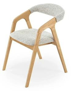 Scaun BUENO, gri deschis/stejar, stofa/lemn, 52x62x72 cm