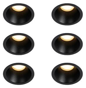 Set de 6 spoturi incastrate negre GU10 35mm IP44 - Dept