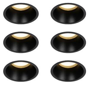 Set de 6 spoturi incastrate negre GU10 70mm IP44 - Dept