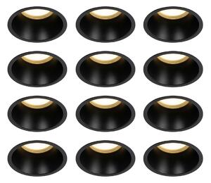 Set de 12 spoturi incastrate negre GU10 70mm IP44 - Dept