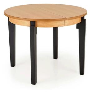 Masa extensibila SORBUS, stejar natural/negru, 100/200x100x77 cm