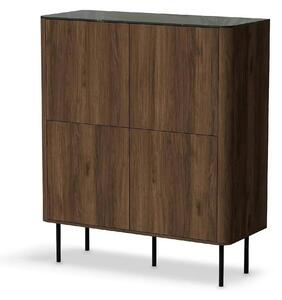 Comoda SOLANO KM-2, nuc/negru, PAL laminat, 100x40x116 cm