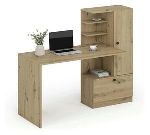 Birou HOBAS, stejar artisan, PAL laminat, 150x62x120 cm