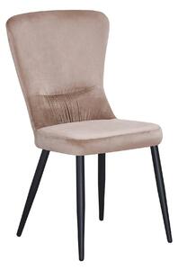 Scaun MIA, bej inchis/negru, stofa catifelata/metal, 51x62x95 cm