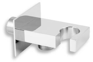 Novaservis - Priză pătrată de perete cu suport de duș 1/2", crom, D/SQUARE,0