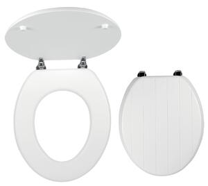 Novaservis - Scaun WC, MDF alb, balamale metal-crom, WC/PROVENCE