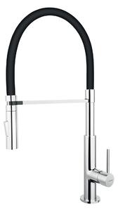 Ferro Novaservis Ferro, baterie chiuveta cu spray si brat flexi negru, crom, BLE4B