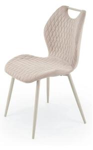 Scaun K569, bej/casmir, stofa catifelata/metal, 47x54x84 cm