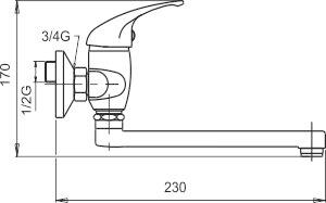 Novaservis Metalia 55, baterie chiuveta 100 mm, crom, 55077.0