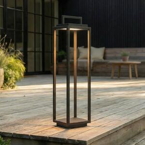 Lucande LED pentru exterior Elaja, negru, baterie reîncărcabilă, USB,, reglabil, Negru, Metal, Modern