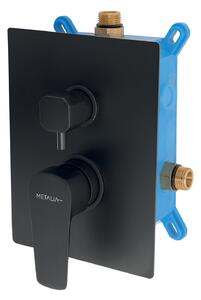 Novaservis Metalia 58, baterie ascunsă cu cutie 2 ieșiri, negru mat, BOX58051R-5