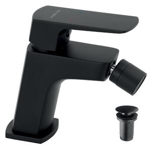 Novaservis Nobless Ego, baterie bideu cu dop de scurgere ClickClack, negru mat, 43011-5