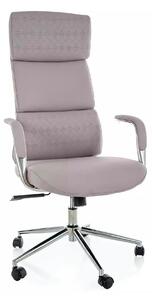 Scaun birou Q-03, gri, piele ecologică, 64x48x119 cm