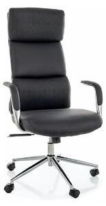 Scaun birou Q-03, negru, piele ecologică, 64x48x119 cm