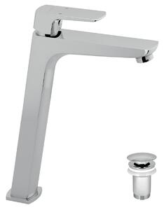 Novaservis Nobless Ego, robinet de chiuvetă înalt cu dop de scurgere ClickClack, crom, 43503-0