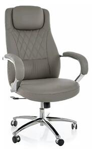 Scaun birou Q-07, gri, piele ecologică, 68x51x116 cm