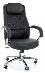 Scaun birou Q-07, negru, piele ecologică, 68x51x116 cm