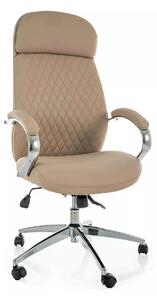 Scaun birou Q-09, bej, piele ecologică, 64x48x118 cm