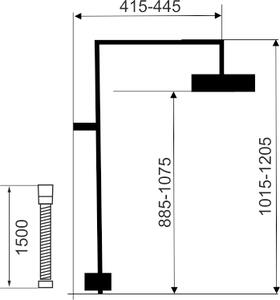 Novaservis Seturi de duș Novaservis, set de duș, duș deasupra și de mână cu suport și furtun, înălțime 1205 mm, crom, SET068,0
