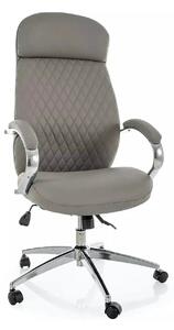 Scaun birou Q-09, gri, piele ecologică, 64x48x118 cm