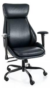 Scaun birou Q-092, negru, piele ecologică, 70x47x110 cm