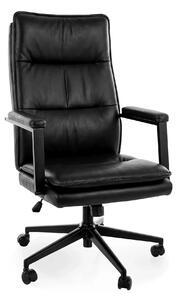 Scaun birou Q-091, negru, piele ecologică, 62x48x111 cm