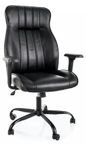 Scaun birou Q-093, negru, piele ecologică, 69x47x112 cm