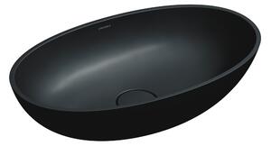 Omnires Shell M+ lavoar 60x35 cm ovale de blat negru mat SHELLUNBLV