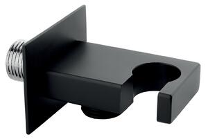 Novaservis Novaservis, Suport de dus metalic cu iesire 1/2", negru, D/KVADRO-5