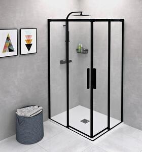Polysan Polysan, ALTIS LINE BLACK paraș de duș dreptunghiular 900x800 mm, versiune L/P, intrare colț, AL1592BAL1582B
