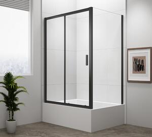 Polysan Polysan, paravan de duș dreptunghiular DEEP BLACK 1100x750mm varianta L/R, sticlă transparentă, MD1116B-01