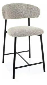 Scaun bar ELTON H-2, bej/negru, stofă/metal, 43x45x91 cm