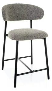 Scaun bar ELTON H-2, gri/negru, stofă/metal, 43x45x91 cm