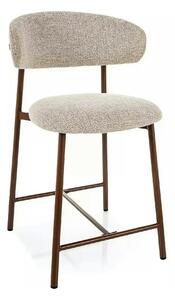 Scaun bar ELTON H-2, bej/nuc, stofă/metal, 43x45x91 cm