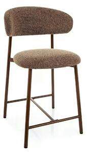 Scaun bar ELTON H-2, cappuccino/nuc, stofă/metal, 43x45x91 cm