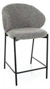 Scaun bar KIOTO H-2, gri/negru, stofă/metal, 54x44x90 cm