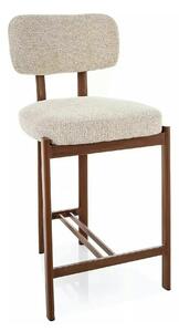 Scaun bar MISAKI H-2, bej deschis/nuc, stofă/metal, 45x44x92 cm