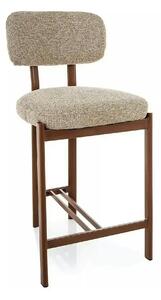 Scaun bar MISAKI H-2, bej/nuc, stofă/metal, 45x44x92 cm
