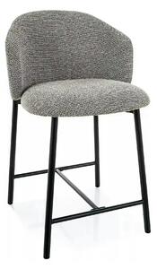 Scaun bar OSAKA H-2, gri/negru, stofă/metal, 54x43x88 cm