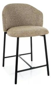 Scaun bar OSAKA H-2, bej/negru, stofă/metal, 54x43x88 cm