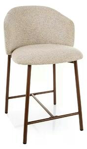 Scaun bar OSAKA H-2, bej deschis/nuc, stofă/metal, 54x43x88 cm