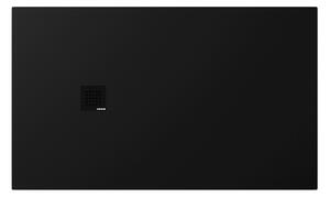 Polysan Polysan, cadă de duș TRENECA din marmură turnată cu posibilitate de reglare a dimensiunii 150x90cm, negru mat, 84310.21