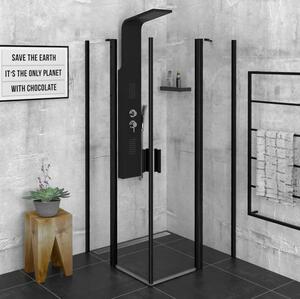 Polysan Polysan, paravan de duș pătrat ZOOM LINE BLACK 900x900mm, sticlă transparentă, ZL5415B