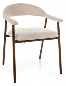 Scaun LAGOS D, bej/nuc, stofă/metal, 57x47x76 cm