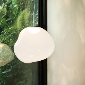 Tom Dixon Lampă suspendată LED Melt, Ø 50 cm, opal/argintiu, reglabil, Alb, Camera de zi / sufragerie, Plastic, Design