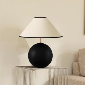 Globen Lighting Lampă de masă IRIS, bej/negru, înălțime 39 cm, Bej, Camera de zi / sufragerie, Țesătură / Textil, Vintage