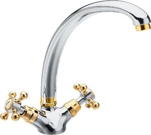 Reitano Rubinetteria Reitano Rubinetteria, baterie pentru chiuveta ANTEA cu gura mare, inaltime 265 mm, crom/auriu, 3112
