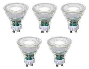 Set de 5 becuri LED GU10 50mm dimabile clare 2,5W 450 lm 6500K