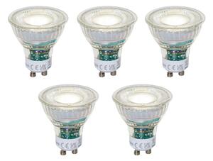 Set de 5 becuri LED GU10 50mm reglabile, clare, 2,5W, 450 lm, 4000K