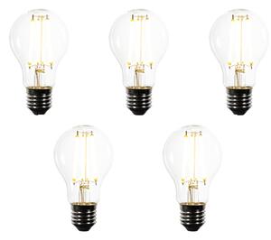 Set de 5 becuri LED E27 dimabile A60 transparente 7,2W 1521 lm 3000K